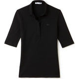Lacoste Slim Fit Stretch Pique Women's 3/4 Sleeve Polo Shirt | Black