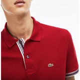 Lacoste Slim Fit Piped Sleeves Men's Polo Shirt | Autumnal Red PH3187