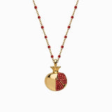 Awe Inspired Pomegranate Charm Necklace | Standard Cable Chain