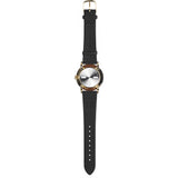 squarestreet SQ38 Plano Polished Gold Stainless Steel Watch | Black/SWEDISH Black Reindeer Leather SQ38 PS-36