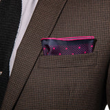 Hook & Albert Polka Pocket Square | Pink PSPKD17F-PNK-SLK