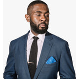 Hook & Albert Enjoyable Pocket Square | Blue PSSRP17F-BLBK-SLK