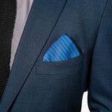 Hook & Albert Enjoyable Pocket Square | Blue PSSRP17F-BLBK-SLK