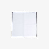 Hook & Albert Pocket Square | White Staple Blue Trim PSWCS-BLU-OS