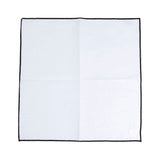 Hook & Albert Pocket Square | White Staple Black Trim PSWCS-BLK-OS