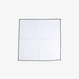 Hook & Albert Pocket Square | White Staple Charcoal Trim PSWCS-CHRL-OS