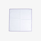 Hook & Albert Pocket Square | White Staple Lavender Trim PSWCS-LVND-OS