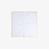 Hook & Albert Pocket Square | White Staple Pink Trim PSWCS-PNK-OS