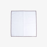 Hook & Albert Pocket Square | White Staple Purple Trim PSWCS-PRPL-OS