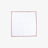 Hook & Albert Pocket Square | White Staple Red Trim PSWCS-RED-OS