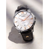 Maurice Lacroix Pontos Day/Date Watch | Black calf leather Strap