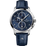 Maurice Lacroix Pontos Chronograph | Blue calf leather Strap