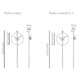 Nomon Punto Y Coma T Wall Clock | Graphite Finished Brass/Walnut