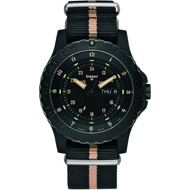 traser H3 P6600 Sand Sapphire Watch Textile Strap Black-Sand 