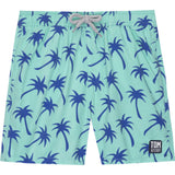 Tom & Teddy Boy's Palms Swim Trunk | Emerald & Blue