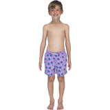 Tom & Teddy Boy's Palms Swim Trunk | Lavender & Blue