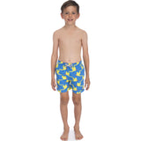 Tom & Teddy Boy's Parrots Swim Trunk | Mid Blue & Yellow / 9-10