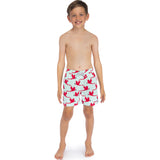 Tom & Teddy Boy's Parrots Swim Trunk | Light Blue & Pink / 7-8
