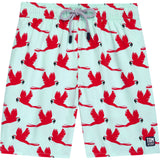 Tom & Teddy Men's Parrots Swim Trunk | Light Blue & Pink / 2XL