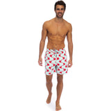 Tom & Teddy Men's Parrots Swim Trunk | Light Blue & Pink / XL