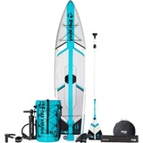 Pau Hana Backcountry Solo 10'10" Inflatable Paddle Board | White/Black/Teal