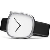 bulbul Pebble 02 Men's Watch | Matte Steel on Black Italian Leather