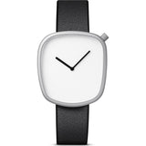bulbul Pebble 02 Men's Watch | Matte Steel on Black Italian Leather
