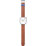 bulbul Pebble 03 Men's Watch | Matte Steel on Brown Italian Leather