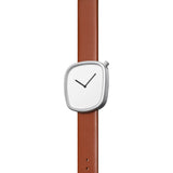 bulbul Pebble 03 Men's Watch | Matte Steel on Brown Italian Leather