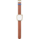 bulbul Pebble 05 Men's Watch | Matte Golden Steel on Brown Italian Leather