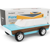 Candylab Pioneer Wood Paneled Truck | Blue/Veneer Wood