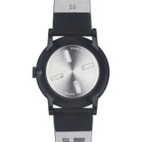 squarestreet SQ38 Plano Matte Black Stainless Steel Watch | Eggshell White/Black Leather SQ38 PS-16