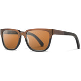 Shwood Prescott Titanium Fifty Fifty Sunglasses | Antique Bronze & Dark Walnut / Brown Polarized