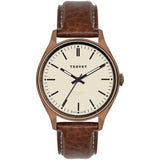 Tsovet SVT-QS40 Swiss Made Copper & Beige Watch | Brown Leather