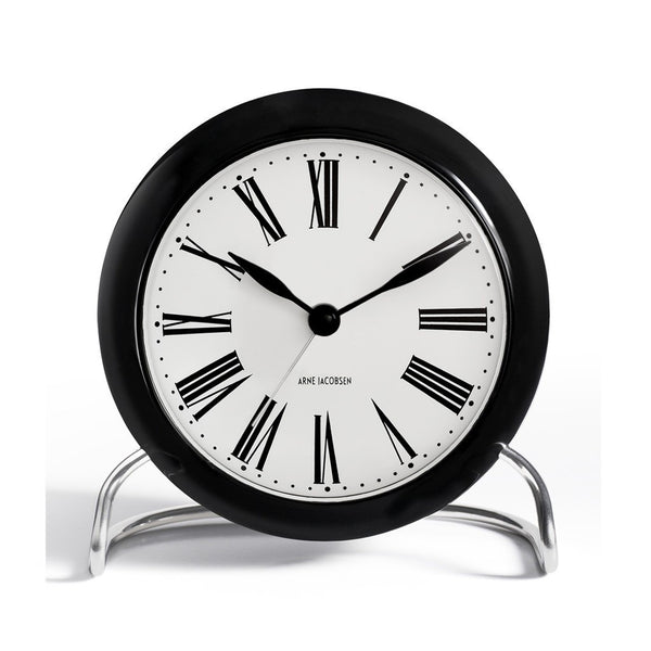 Arne Jacobsen Roman Table Alarm Clock | White/Black 43671