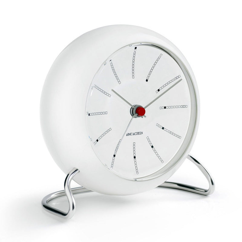 Arne Jacobsen Bankers Table Alarm Clock | White/White 43675