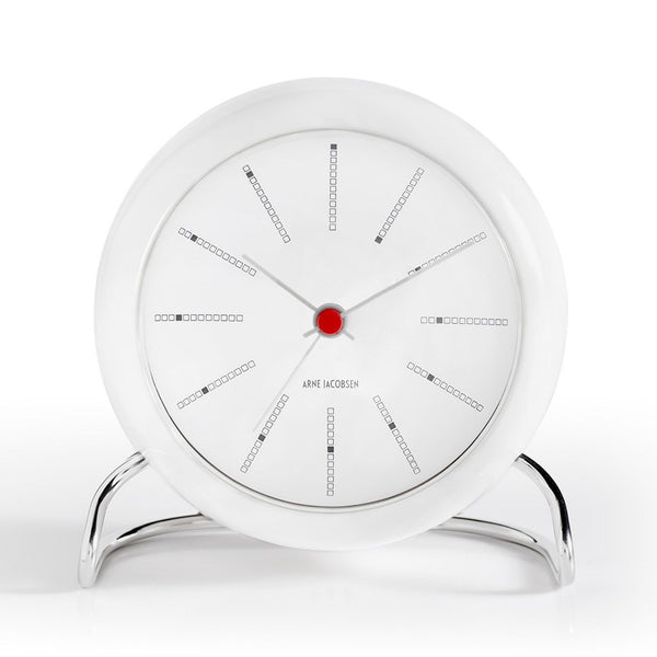 Arne Jacobsen Bankers Table Alarm Clock | White/White 43675