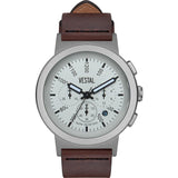 Vestal Retrofocus Chrono Watch | Cordovan/Silver/White/Italian Leather SLRCL001