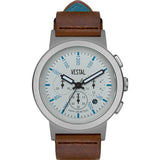 Vestal Retrofocus Chrono Watch | Brown/Silver/White/Italian Leather SLRCL004