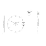 Nomon Rodon Mini L Wall Clock | Chromed Brass/Walnut