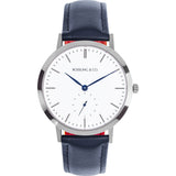 Rossling & Co. Modern 36mm Rogart Watch | Silver/White/Blue RO-003-003