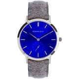 Rossling & Co. Modern 36mm Aberdeen Watch | Silver/Sunburst Blue/Silver RO-003-008