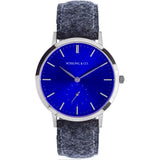 Rossling & Co. Modern 36mm Glencoe Watch | Silver/Sunburst Blue/Silver RO-003-019