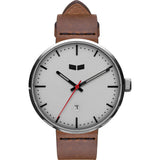 Vestal Roosevelt Italian Leather Watch | Brown/Silver/White