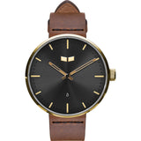 Vestal Roosevelt Italian Leather Watch | Brown/Gold/Black