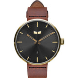 Vestal Roosevelt Italian Leather Watch | Cordovan/Gold/Black