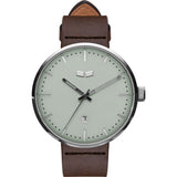 Vestal Roosevelt Italian Leather Watch | Dark Brown/Silver/Marine