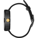 Vestal Roosevelt Italian Leather Watch | Black/Gun-Gold