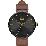 Vestal Roosevelt Italian Leather Watch | Brown/Gun-Gold