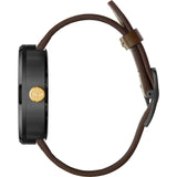 Vestal Roosevelt Italian Leather Watch | Dark Brown/Gun-Gold